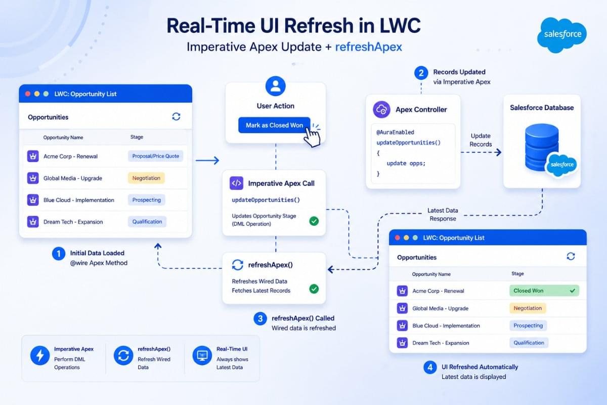 refreshApex in LWC: Real-Time Salesforce Data Refresh Guide
