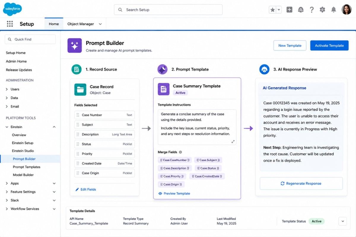 Salesforce Prompt Template Explained with Real Examples