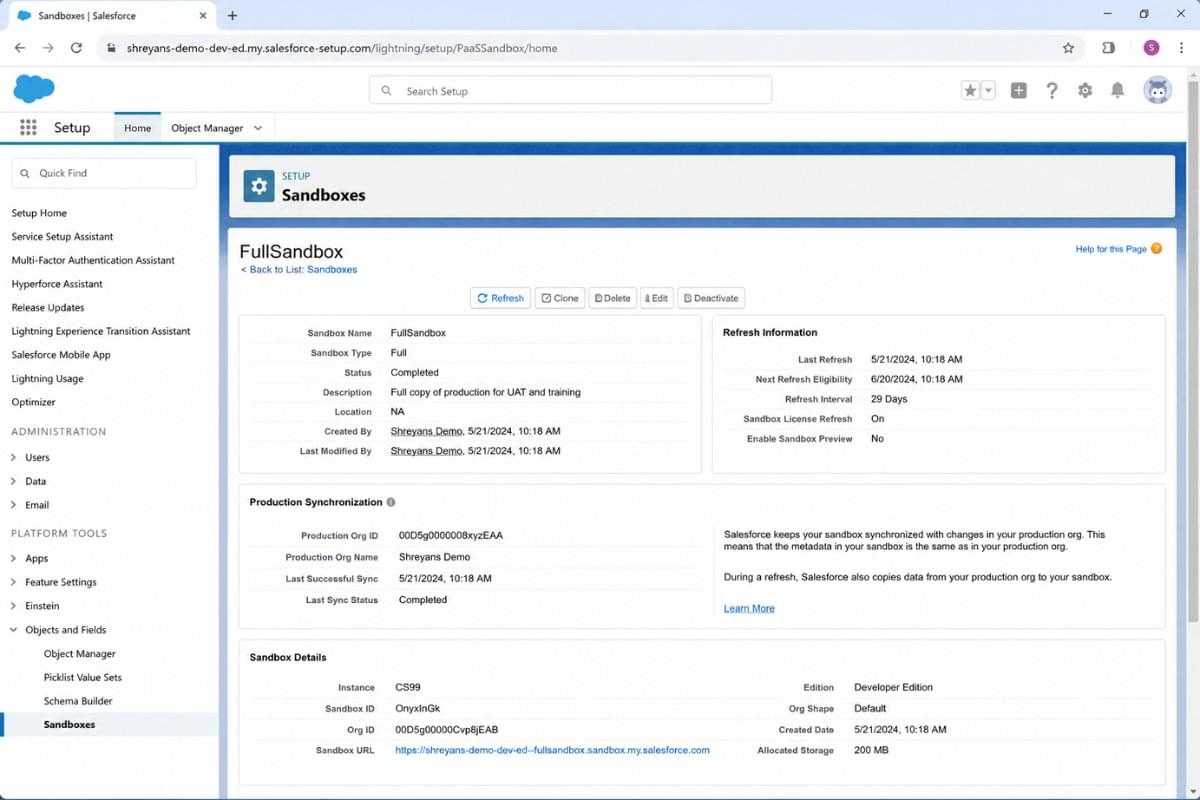 Salesforce Sandbox Types Explained: Developer, Partial & Full